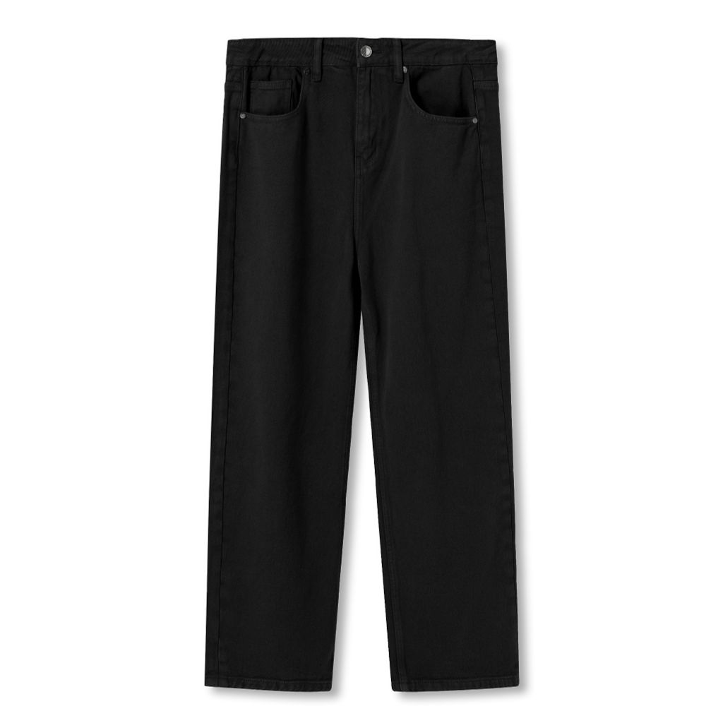 Quần Kaki Nam Ống Suông Street-Style Logo Garment-Dyed Form Baggy