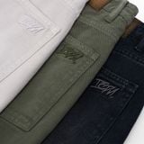 Quần Kaki Nam Ống Suông Street-Style Logo Garment-Dyed Form Baggy