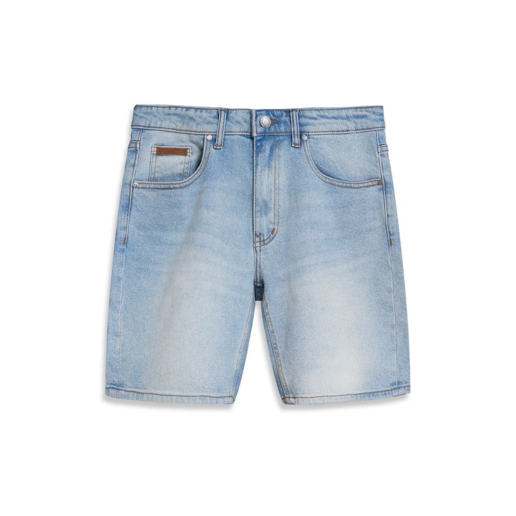 Quần Short Denim Nam Wash Basic Color Form Slim