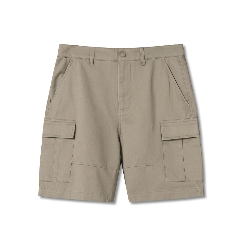 Quần Short Kaki Nam Cargo Garment Dye Form Regular