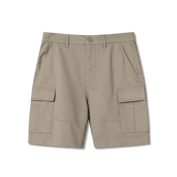 Quần Short Kaki Nam Cargo Garment Dye Form Regular