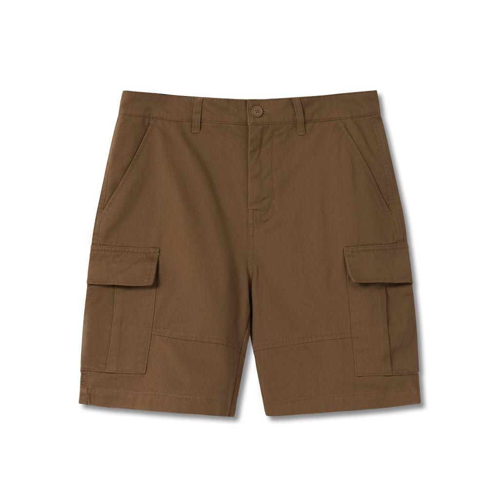 Quần Short Kaki Nam Cargo Garment Dye Form Regular