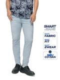 Quần Smart Jean Nam Siêu Co Dãn Xanh Nhạt Trơn Form Smart Fit