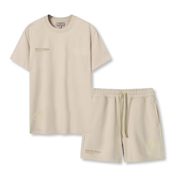 Set Đồ ÁoThun Cotton Quần Nỉ CVCNam Mind's Maze Form Regular