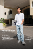 Quần Jean Nam Siêu Nhẹ Ống Suông Xanh Nhạt Trơn ICON105 Form Straight