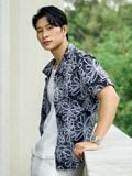Áo Sơ Mi Cuban Twill Nam Tay Ngắn Họa Tiết In Floral Threads Form Relaxed