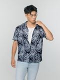 Áo Sơ Mi Cuban Twill Nam Tay Ngắn Họa Tiết In Floral Threads Form Relaxed