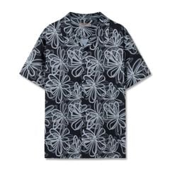 Áo Sơ Mi Cuban Twill Nam Tay Ngắn Họa Tiết In Floral Threads Form Relaxed