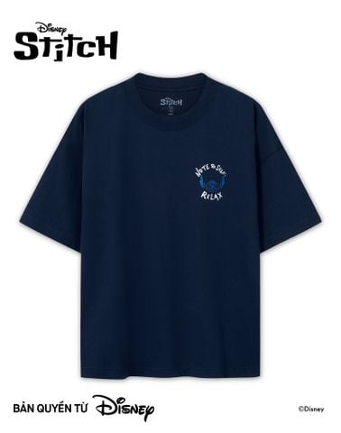 Áo Thun Nam Hoạ Tiết Disney Stitch Chill Vibes Form Boxy