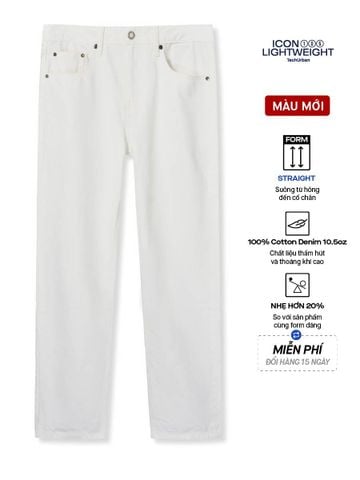 Quần Jean Nam Siêu Nhẹ Ống Suông ICON105 Lightweight Off White Form Straight