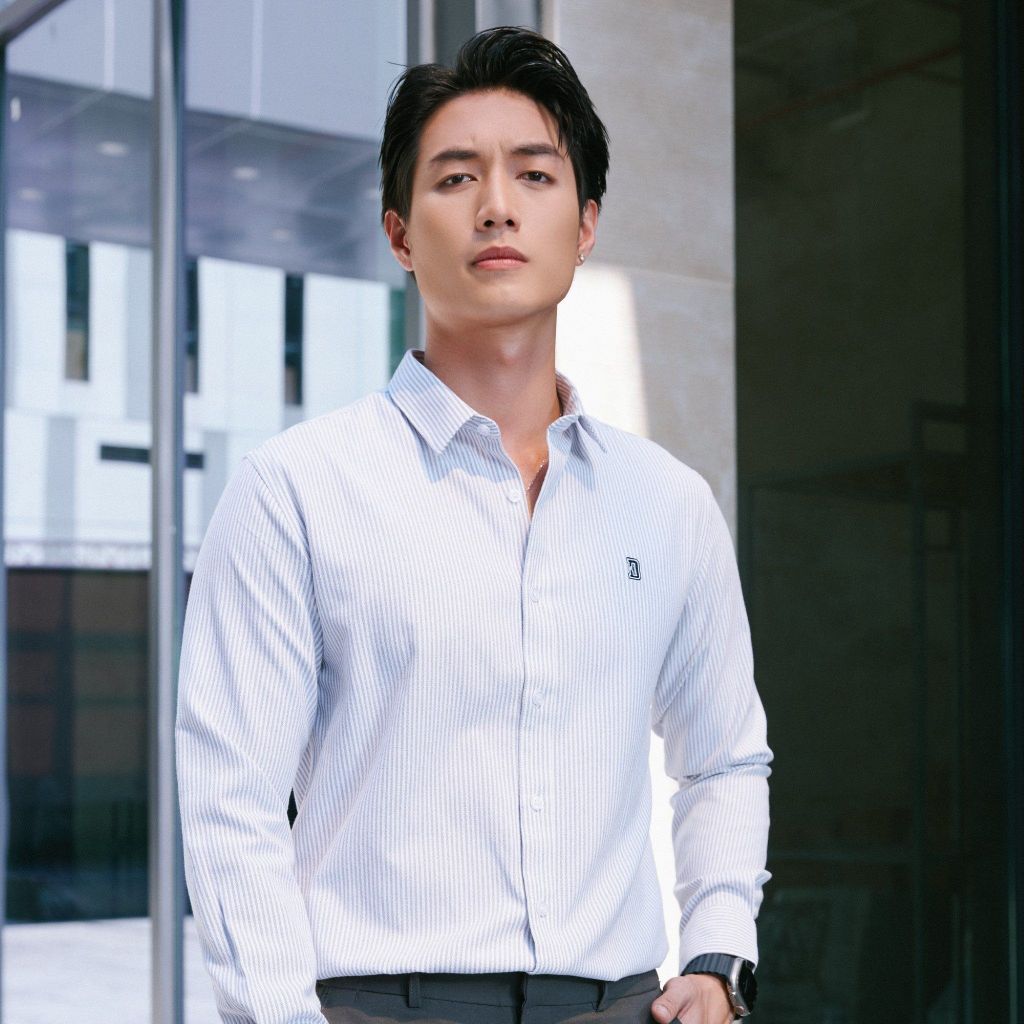 Áo Sơ Mi Nam Tay Dài Palewave Densed Stripes Form Slim