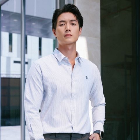Áo Sơ Mi Nam Tay Dài Palewave Densed Stripes Form Slim