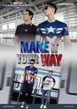 Áo Thun Nam Họa Tiết Marvel Captain Brave New World Form Regular