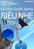Quần Jean Nam Siêu Nhẹ Ống Suông Xanh Nhạt Trơn ICON105 Form Straight