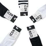 Vớ Nam Cổ Cao Mid-Crew Socks Black & White Collection