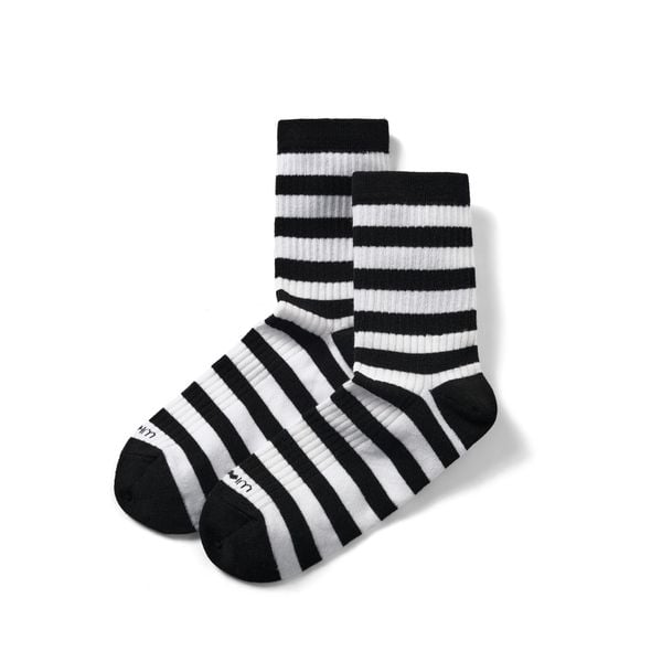 Vớ Nam Cổ Cao Mid-Crew Socks Black & White Collection