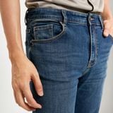 Quần Smart Jean Nam Siêu Co Dãn Xanh Đậm Trơn Form Smart Fit