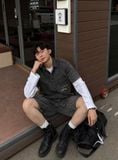 Áo Sơ Mi Denim Nam Tay Ngắn In Charm  N.Y.C Form Relax