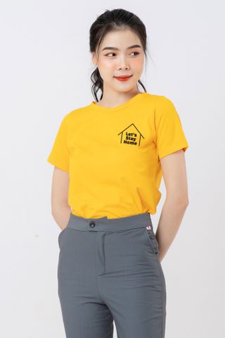  Áo thun cổ tròn in họa tiết ngôi nhà 