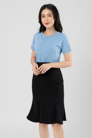  Áo thun cổ tròn basic màu hồng 
