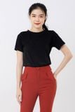  Áo thun cổ tròn basic màu xanh 