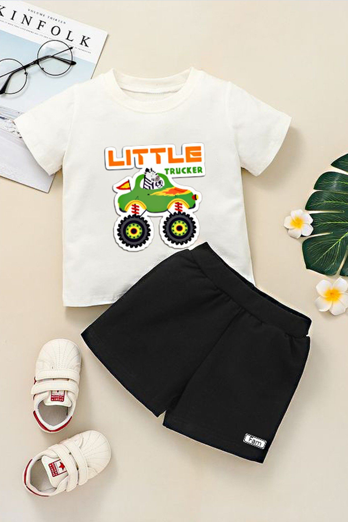  Bộ cộc trẻ em in họa tiết little ô tô 