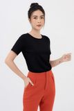  Áo thun cổ tròn basic màu xanh 