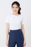  Áo thun cổ tròn basic màu xanh 