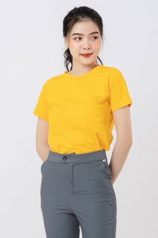  Áo thun cổ tròn basic màu hồng 