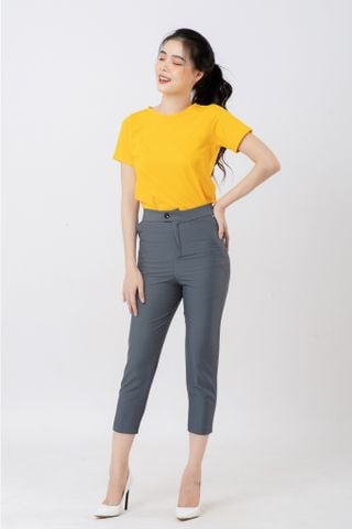  Áo thun cổ tròn basic màu hồng 
