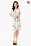  Đầm tay lỡ trắng họa tiết độc đáo D1991.2 