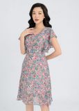  Đầm tay cánh tiên hoa hồng D2031.2 
