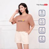  Áo phông croptop in family chất cotton 