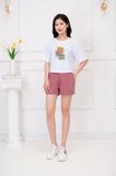  Áo cánh rơi croptop in hoa ly 