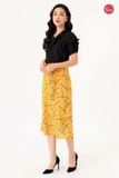  Chân váy lụa thắt nơ vàng họa tiết CV1991.2 