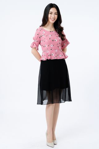  Đầm peplum hồng DM1913 