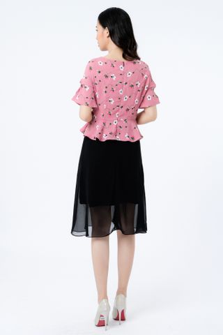  Đầm peplum hồng DM1913 