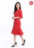  Đầm công sở đuôi cá màu đỏ D19104.1 