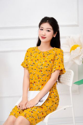  Bộ mặc nhà chất lanh nhung hoa nhí 