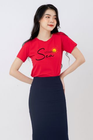  Áo thun cổ tròn in họa tiết Vitamin Sea 