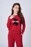  Bộ đồ thu đông nữ in họa tiết gấu - nỉ da cá 