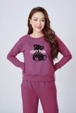  Bộ đồ thu đông nữ in họa tiết gấu - nỉ da cá 