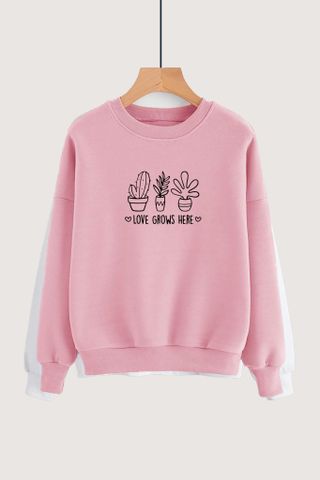  Áo nỉ cổ tròn da cá in họa tiết 