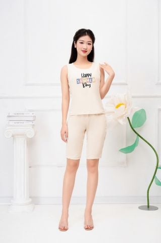  Bộ đồ chất đũi lụa sát nách HAPPY SUMER DAY 