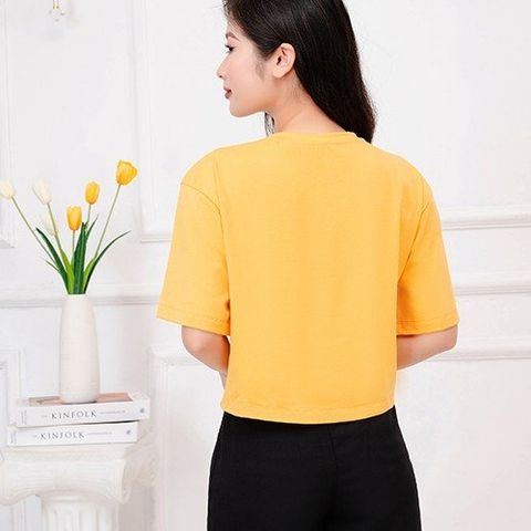  Áo phông croptop in family chất cotton 