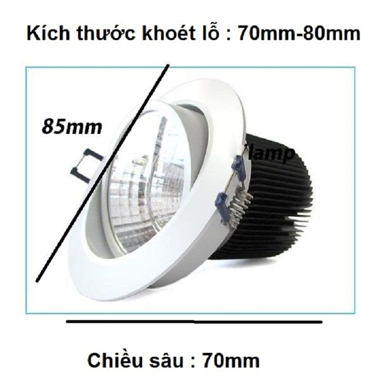  ĐÈN LED ÂM TRẦN Chỉnh Hướng COB 11W | Downlight Cob 11w 