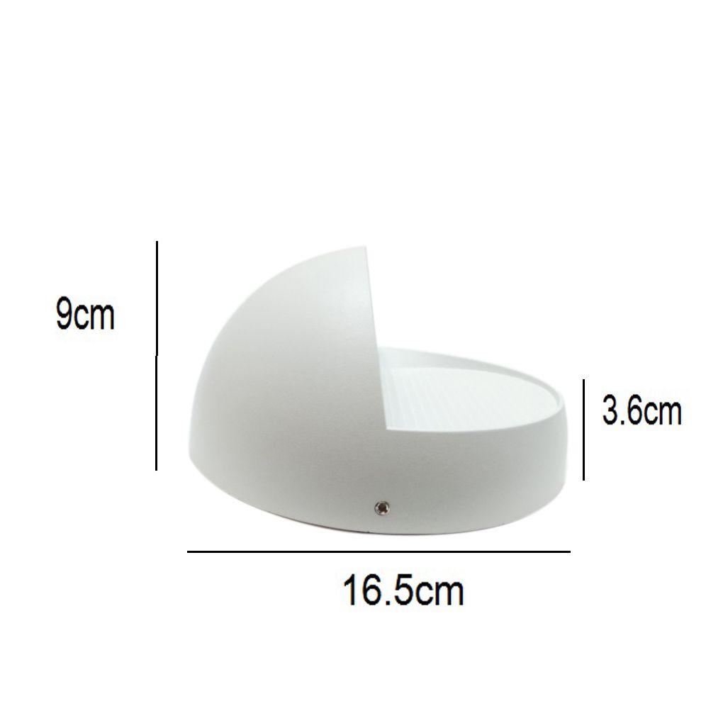 Đen Led Ốp Tường Tròn Ngoài Trời 7W