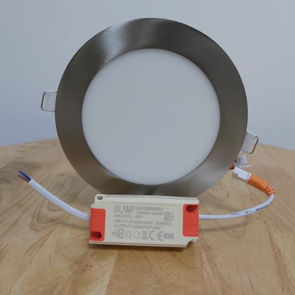 đèn led âm trần viền inox