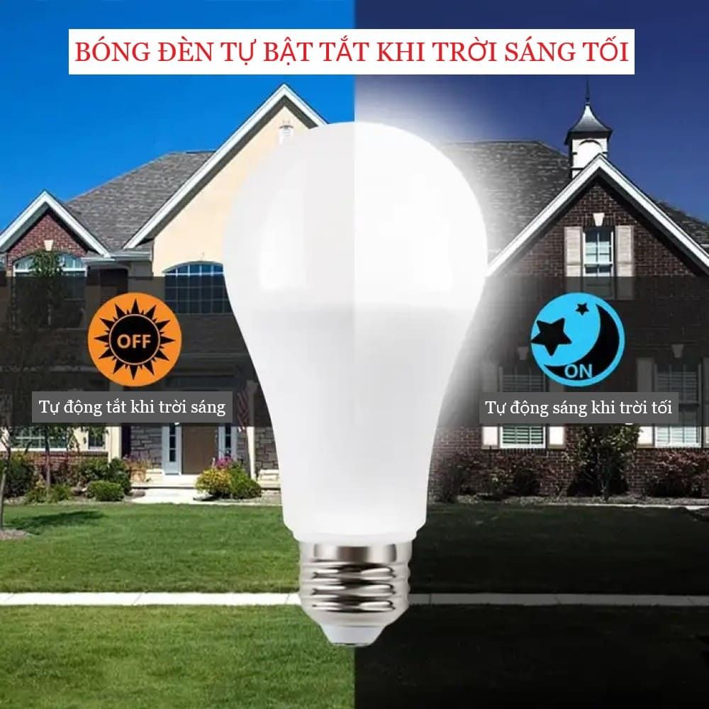 Bóng Đèn Led Cảm Biến Ánh Sáng  E27 (tự sáng khi trời tối)