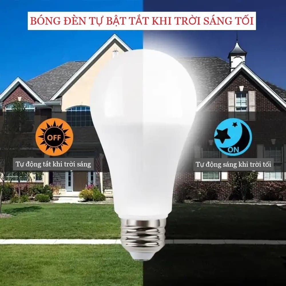  Bóng Đèn Led Cảm Biến Ánh Sáng  E27 (tự sáng khi trời tối) 